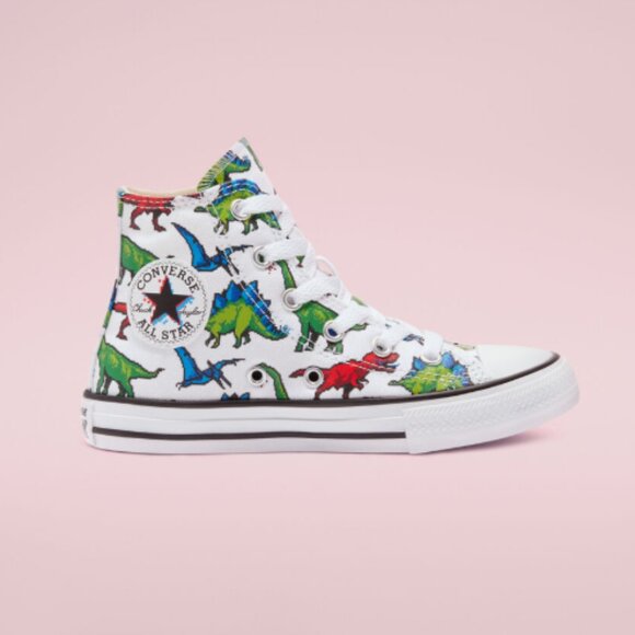 Converse Chuck Taylor All Star High GS '8-Bit Dino' Sneakers - Picture 1 of 8